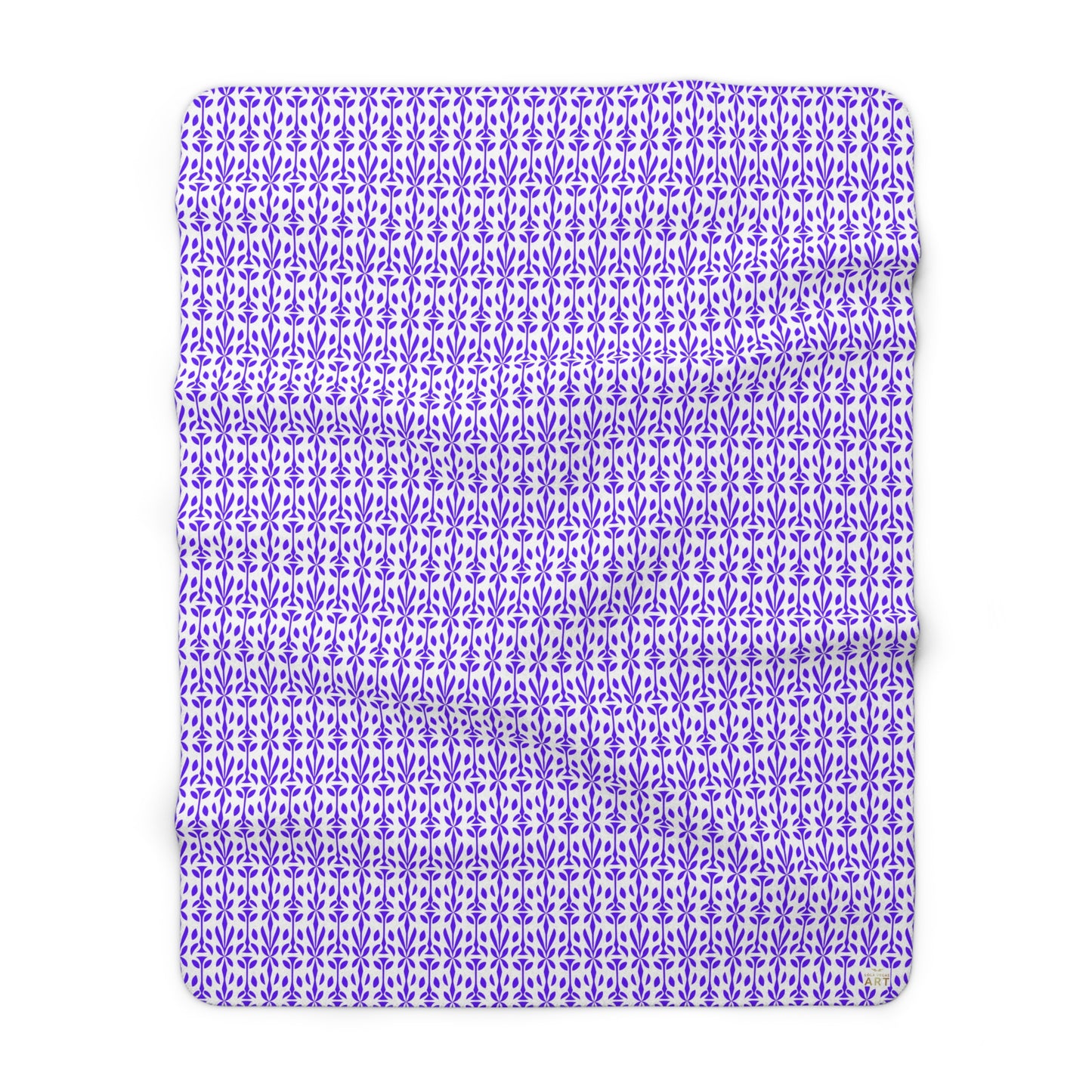 Purple Floral Tile Sherpa Blanket | Reversible Fleece Throw,  Perfect Gift for Home Decor, Living Room Throw, Soft Blanket for All