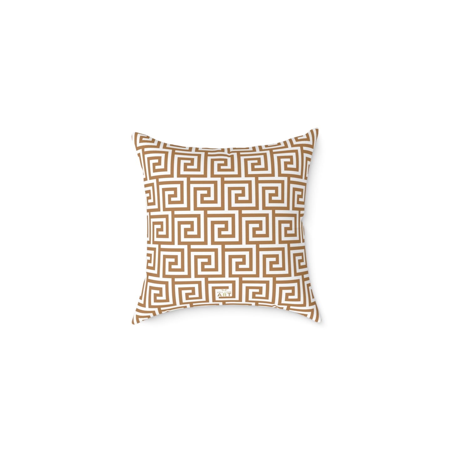 Greek Key Pattern Square Poly Canvas Pillow, Geometric Decorative Throw Pillow