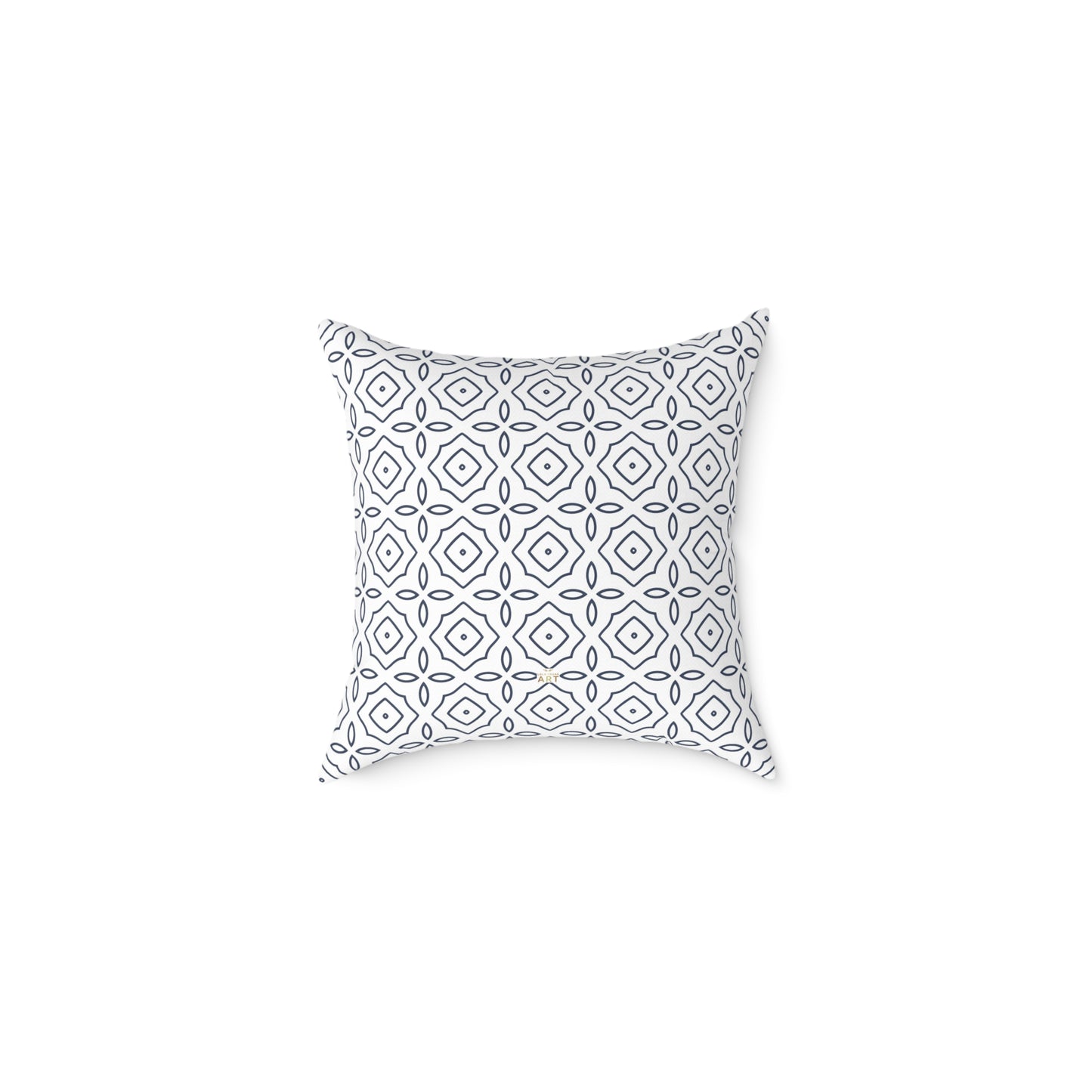 Geometric Tile Pattern Square Pillow | Blue White Moroccan Motif, Decorative Cushion, Home Decor Accent, Gift for Housewarming, Sofa Decor