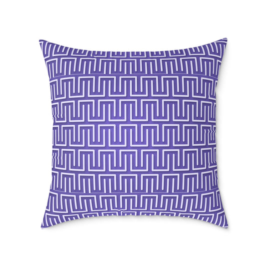 Geometric Maze Pattern Pillow | Purple Greek Key Throw Pillow