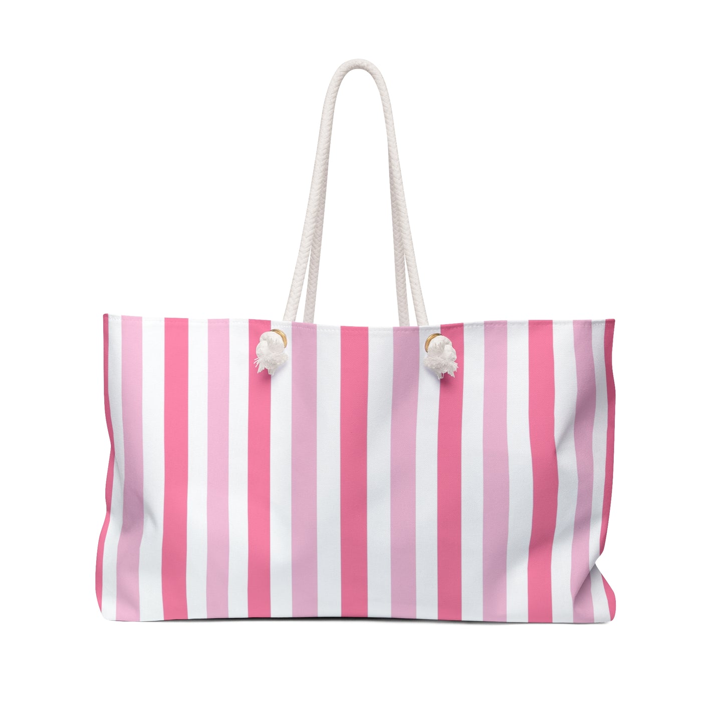 Cheerful Pink Striped Weekender Bag - Stylish Tote for Travel, Beach, Vacation, Gym, Shopping, Feminine Bag, Teen Girl Accessory