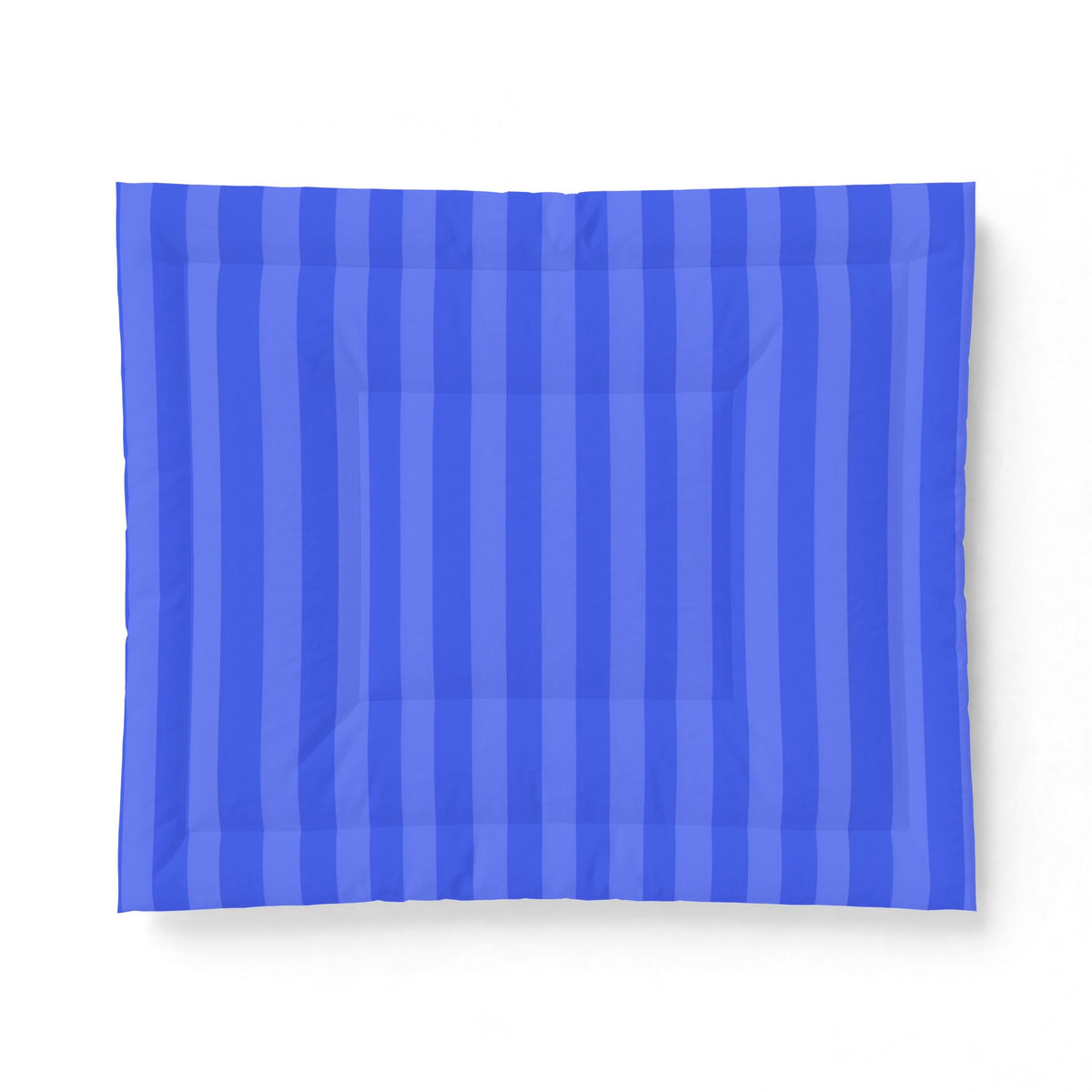 Blue Striped Cotton Comforter | Light Blue & Royal Vertical Stripe