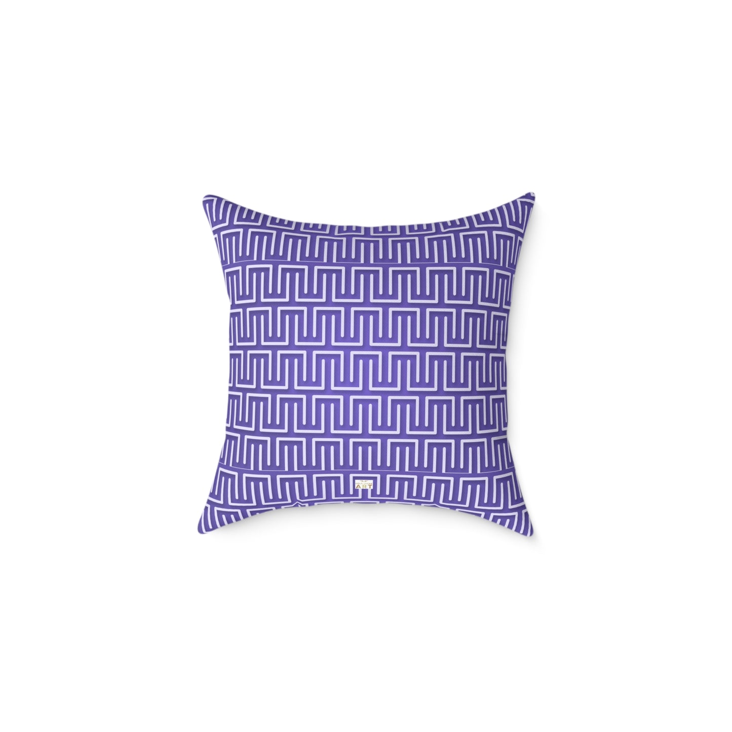 Geometric Maze Pattern Pillow | Purple Greek Key Throw Pillow