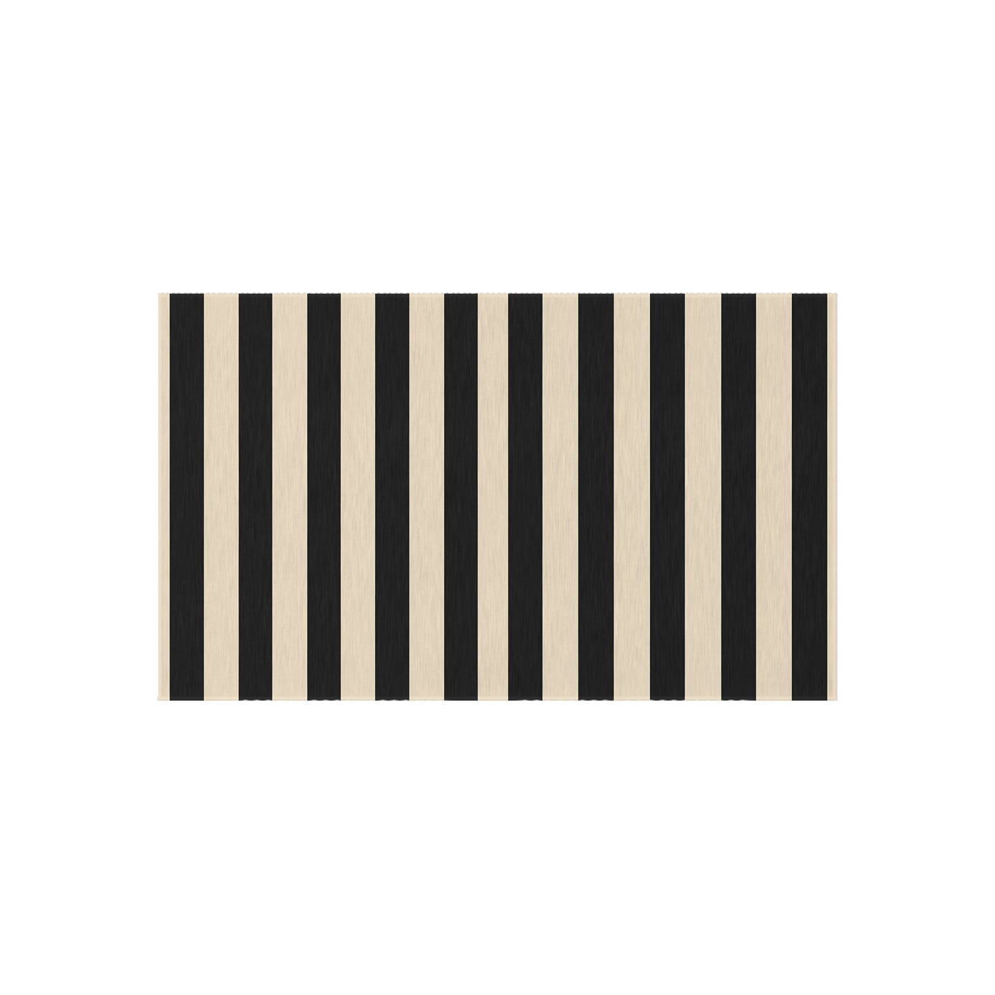 Black and Natural Striped Outdoor/Indoor Rug | Patio Floor Mat