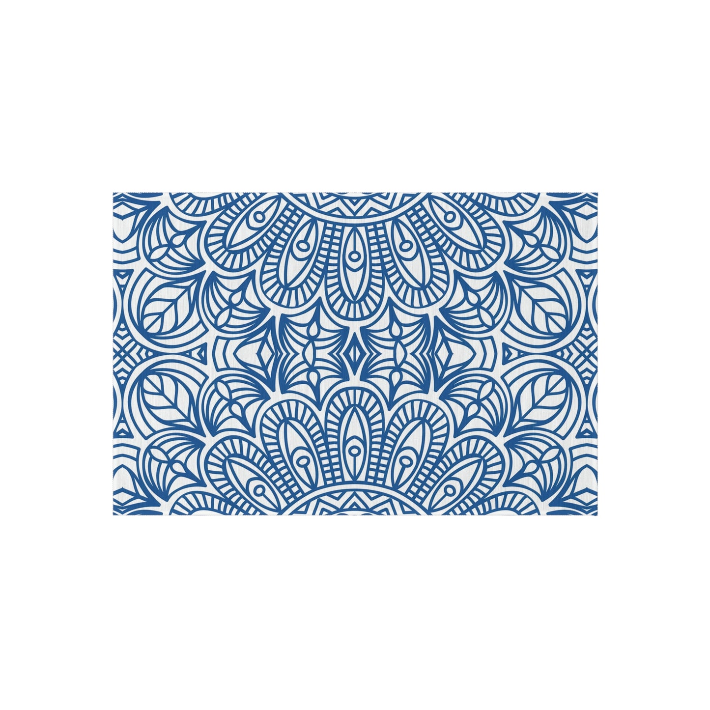 Blue Mandala Pattern Outdoor/Indoor Rug | Waterproof Patio Mat