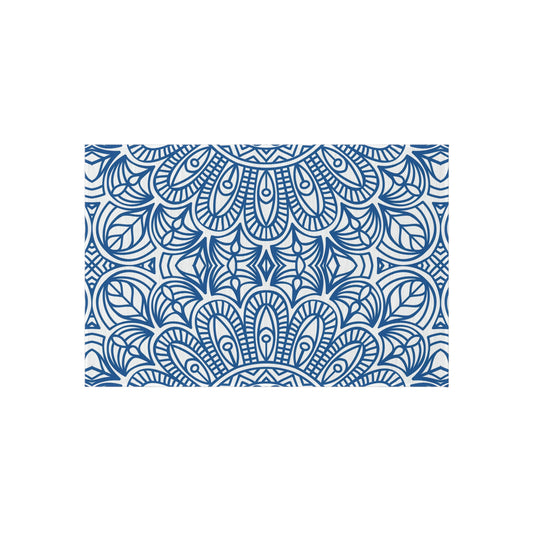 Blue Mandala Pattern Outdoor/Indoor Rug | Waterproof Patio Mat