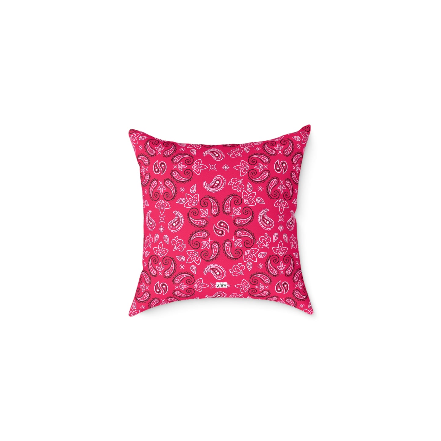 Red-Rose Paisley Pattern Pillow | Square Throw Pillow