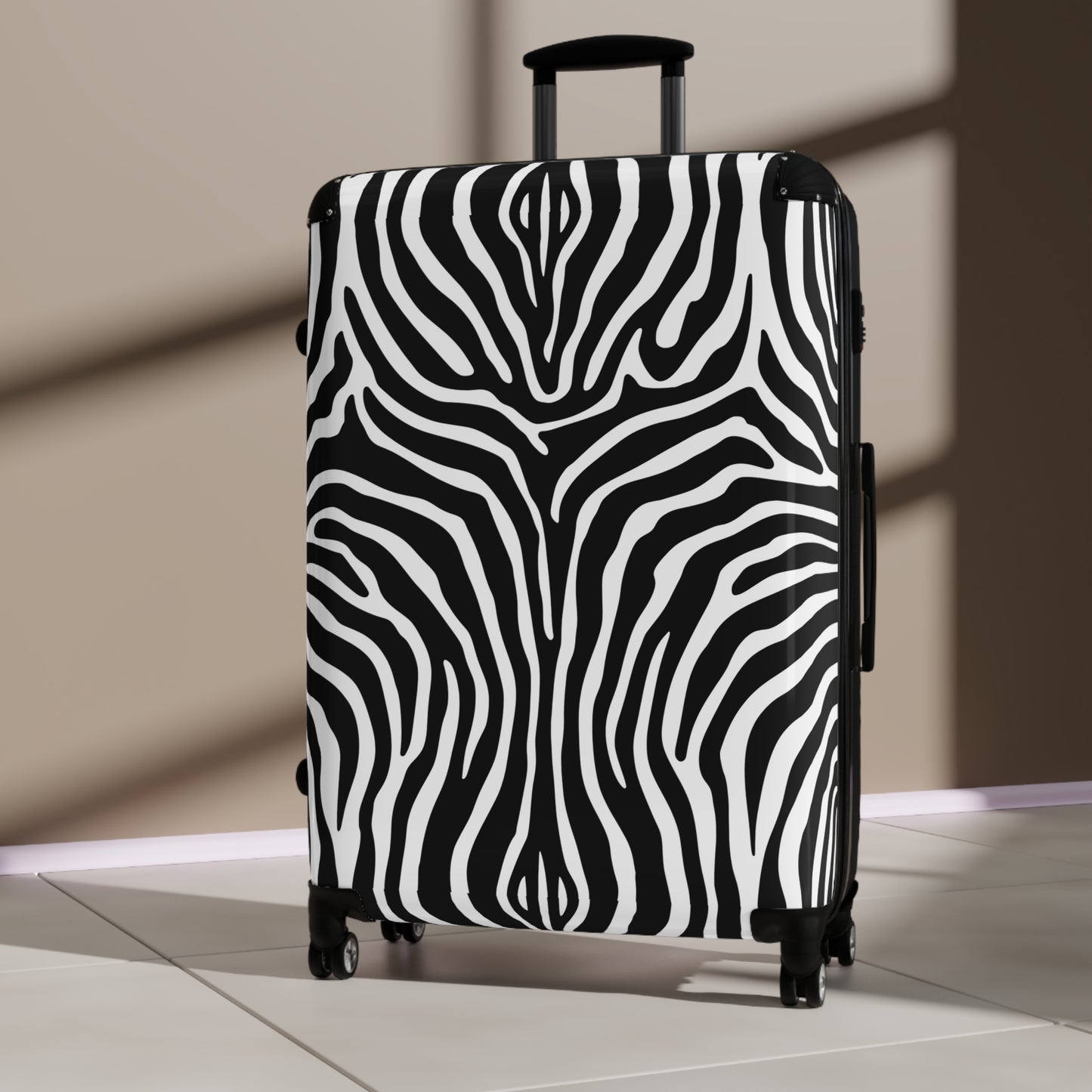 Zebra Stripe Pattern Suitcase | Rolling Luggage