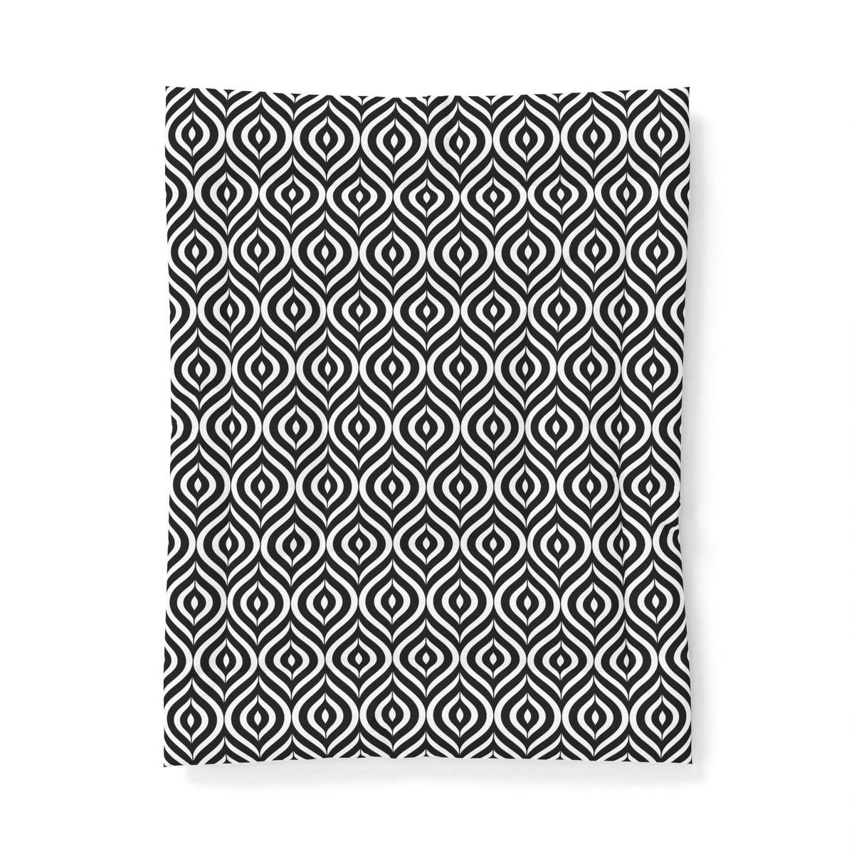 Geometric Black White Pattern Cotton Comforter | Modern Ikat Design