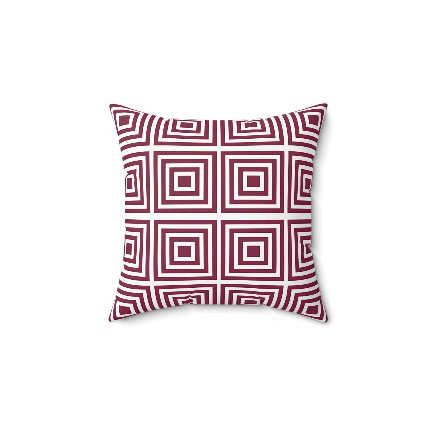 Burgundy Stylish Geometric Square Pillow | Modern Decor, Home Cushion, Living Room Accent, Gift for Her, Boho Pillows
