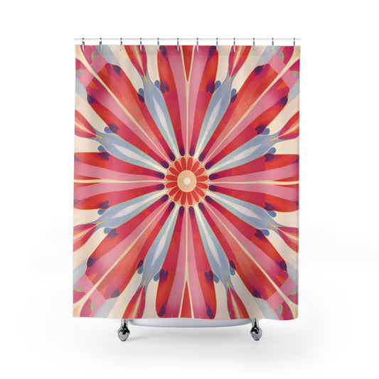 Boho Flower Shower Curtain, Eclectic Bathroom Decor, Southwestern Decor, Feminine, Western Bathroom style