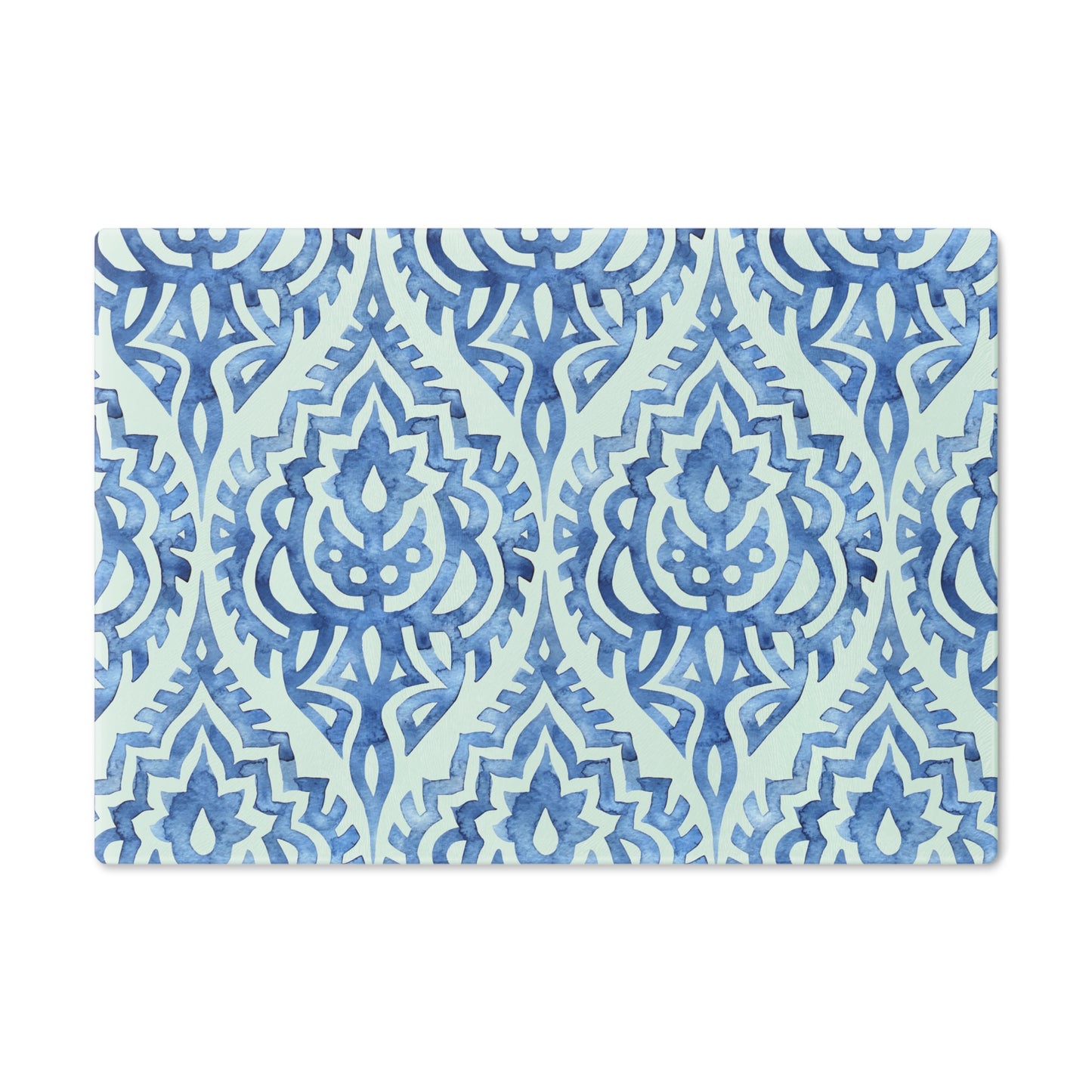 Elegant Blue Patterned Cutting Board, Unique Kitchen Decor, Housewarming Gift, Artisan Serving Board, Wedding Gift, Functional Art - LOLA VEGAS ART