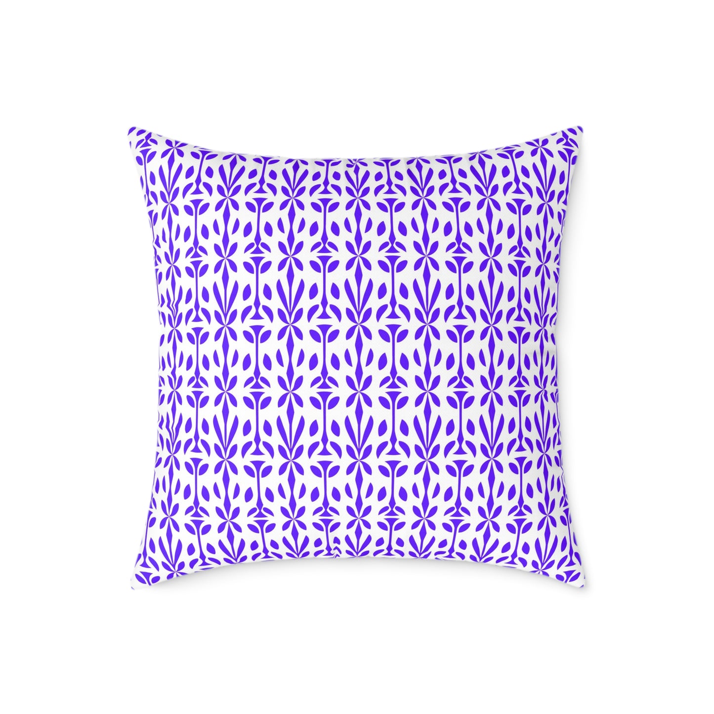 Purple Floral Tile Pattern Pillow | Geometric Boho Throw Pillow, Gift for Her, Decorative Throw Cushion, Boho Decor, Living Room Accent
