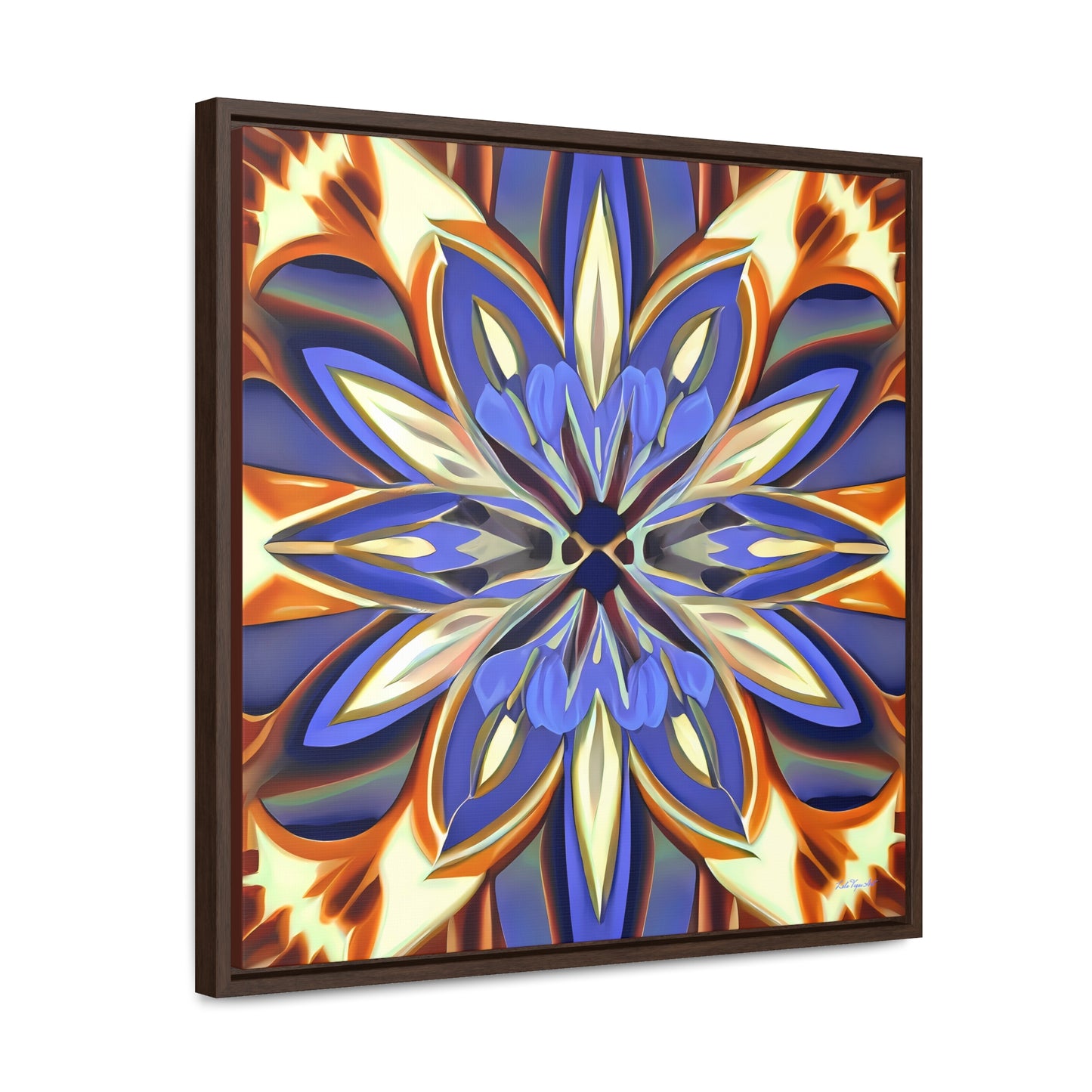 Canvas Wall Art, Abstract Floral Square Frame, Iris Purple Cream Brown Flowers, Home Decor, Gallery Prints, Floral Wall Decor, Room Decor,