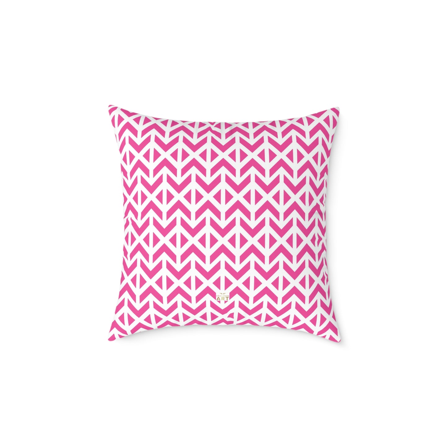 Pink White Chevron Pattern Square Pillow | Geometric Throw Cushion