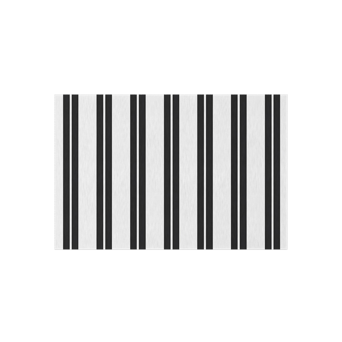 Black and White Vertical Stripe Outdoor/Indoor Rug | Modern Patio Mat