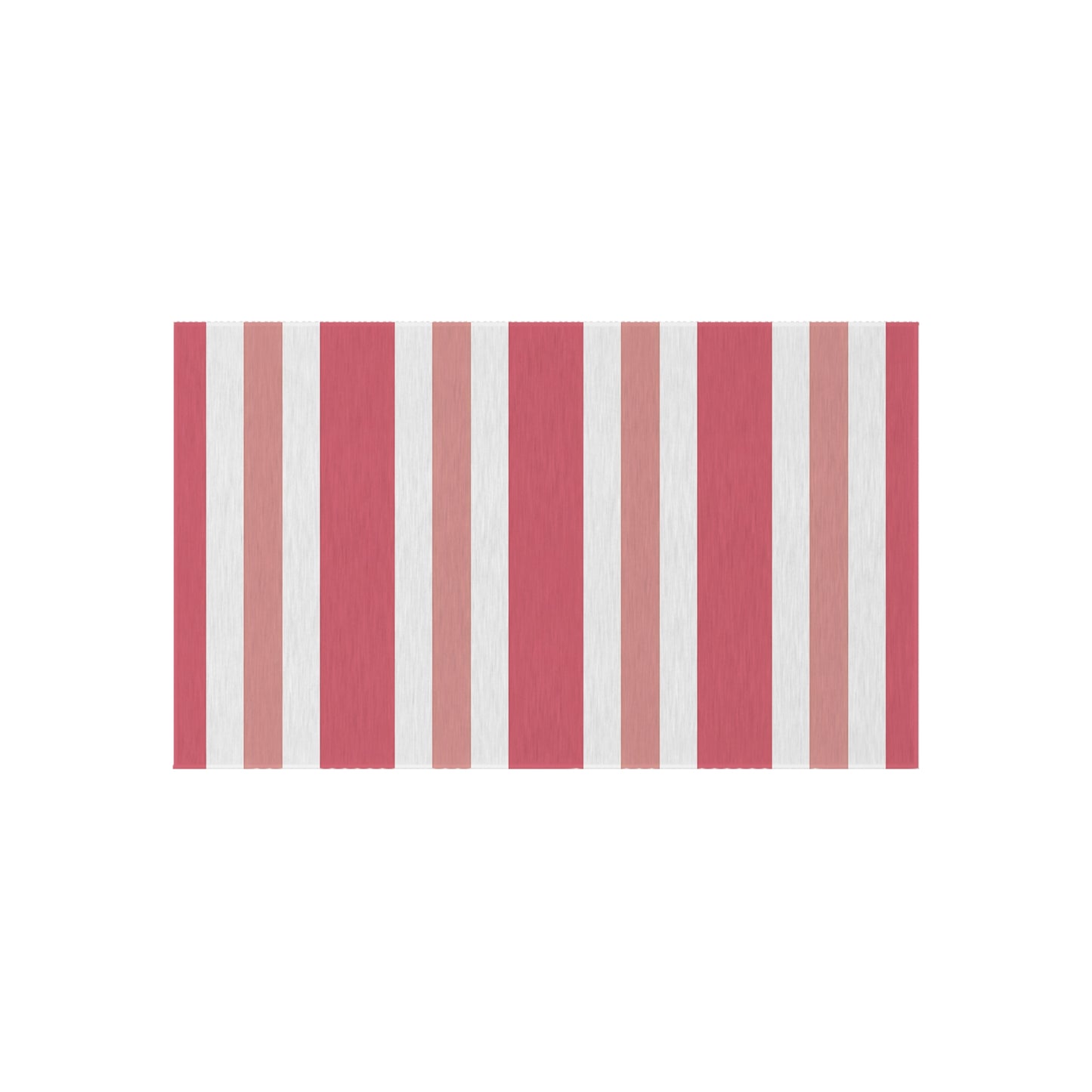 Light Pink Medium Pink White Striped Outdoor/Indoor Rug | Patio Mat