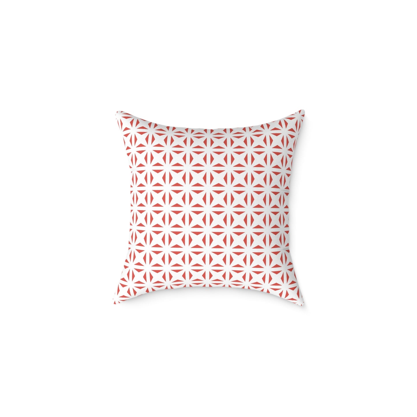 Geometric Starburst Pattern Square Pillow | Red White Canvas Throw Pillow, Modern Home Accent, Gift for Housewarming, Sofa Decor,