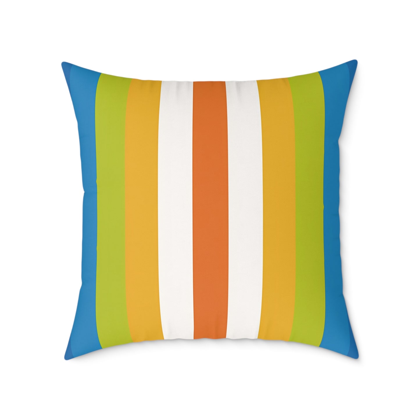 Retro Rainbow Stripes Pillow | Square Poly Canvas Pillow