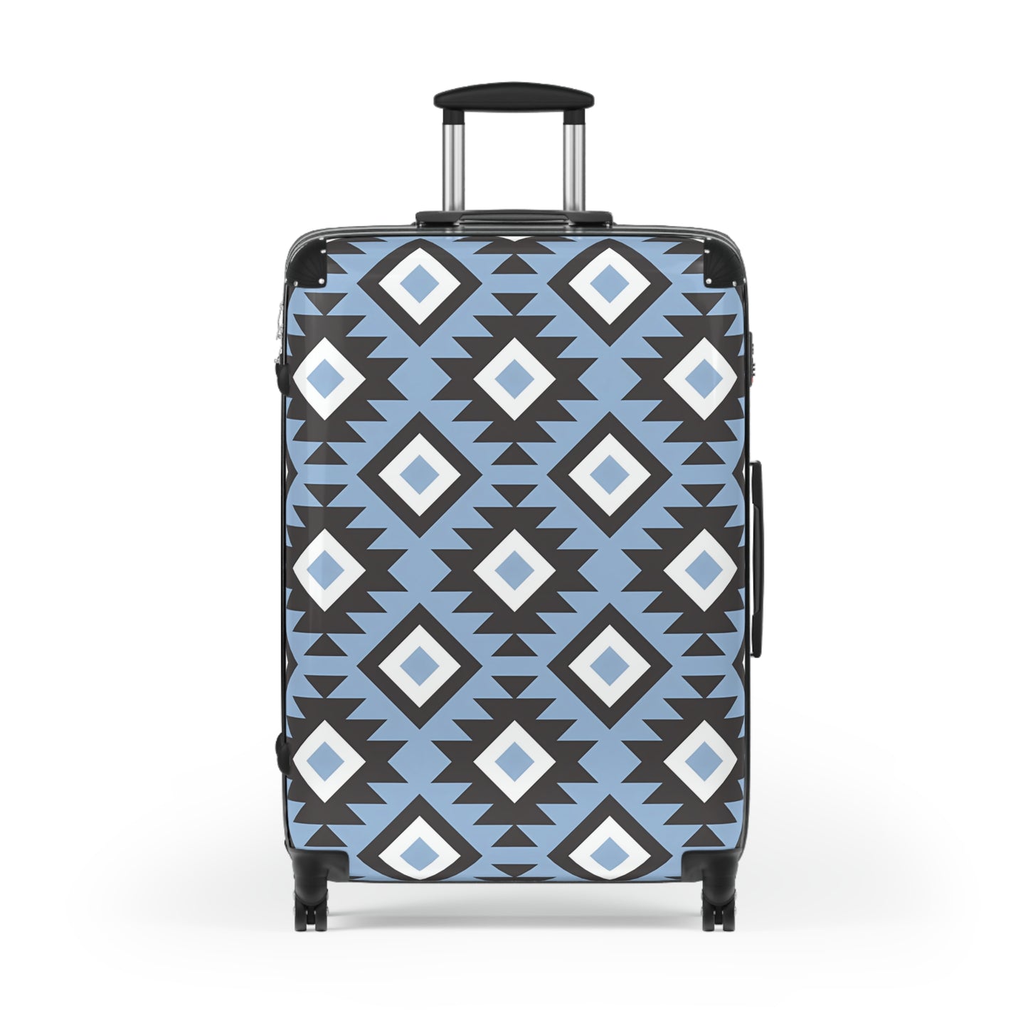 Southwestern Diamond Pattern Suitcase | Blue Aztec Luggage