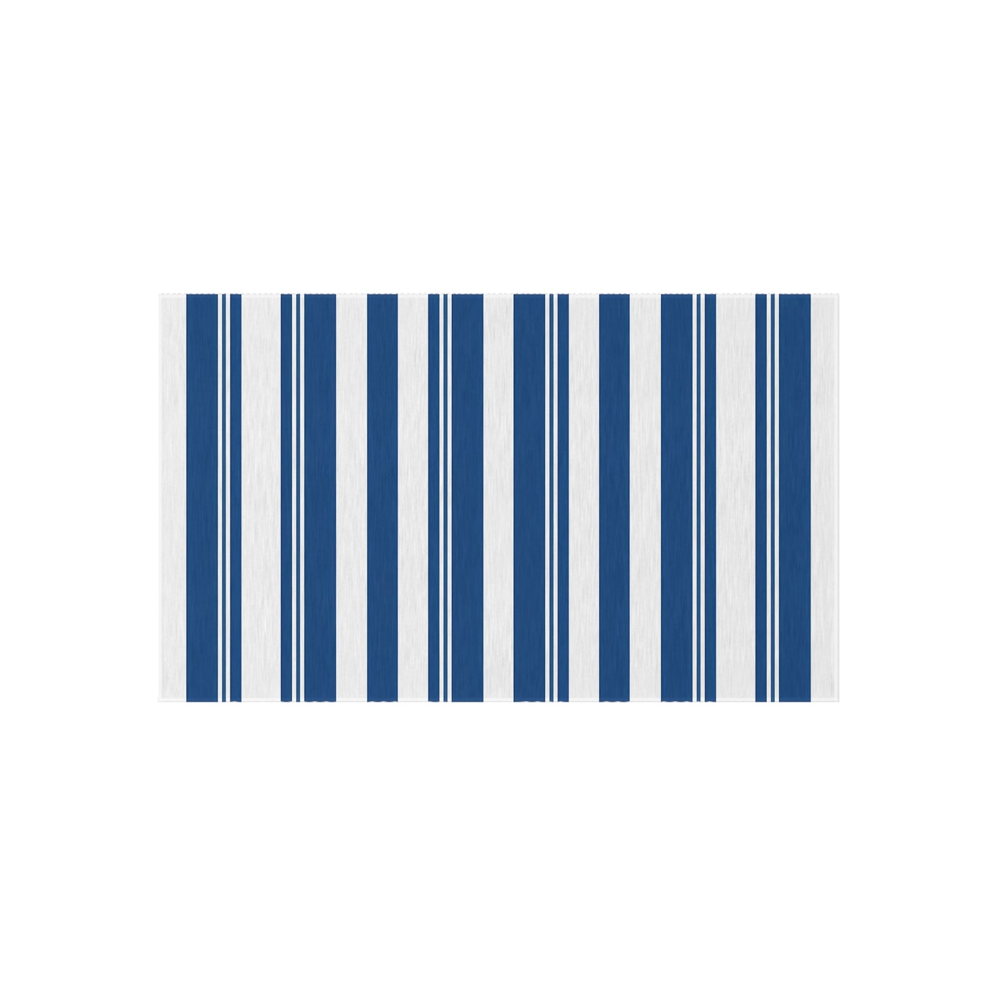 Navy Blue Stripe Outdoor/Indoor Rug | Patio Deck Mat