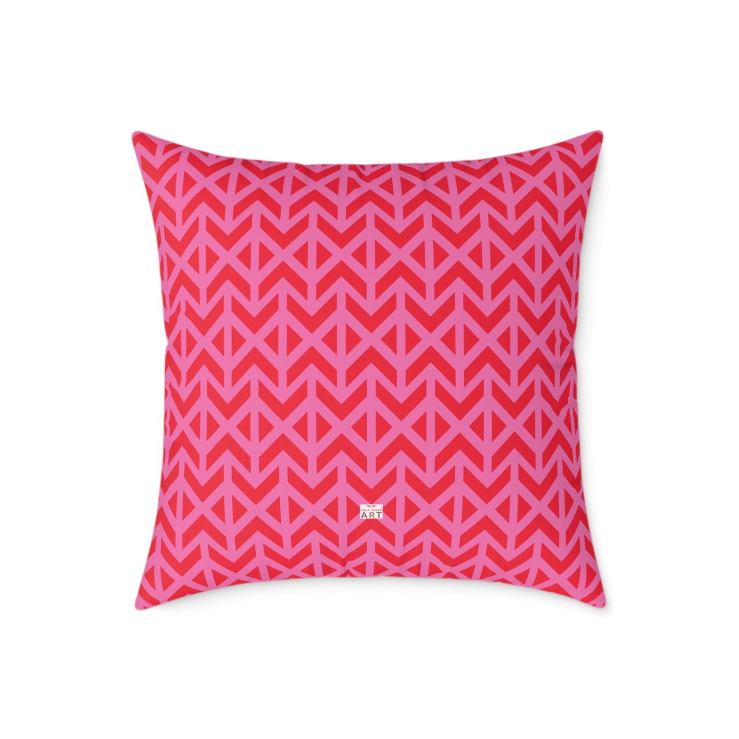 Pink Red Chevron Pattern Square Pillow | Geometric Throw Pillow