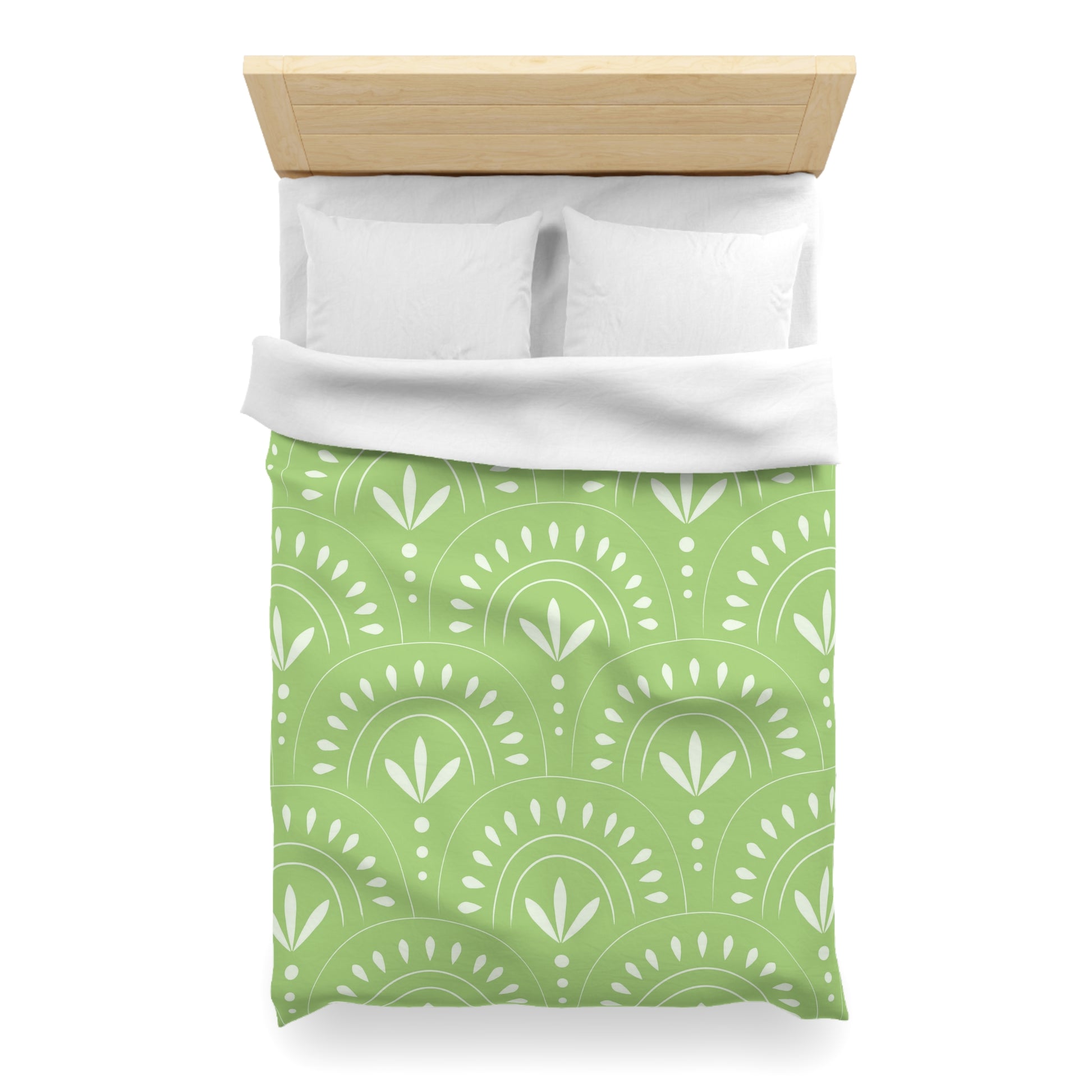 Botanical Pattern Microfiber Duvet Cover Set | Eco-Friendly Bedding for Cozy Bedrooms, Gift for Home Decor Lovers, Spring Refresh - LOLA VEGAS ART