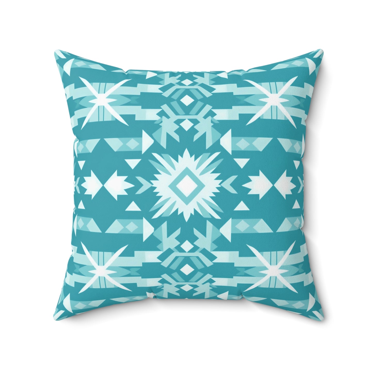 Boho Chic Turquoise Throw Pillow, Cozy Decor, Lumbar Support, Home Accent, Bohemian Style Cushion, Gift for Friends