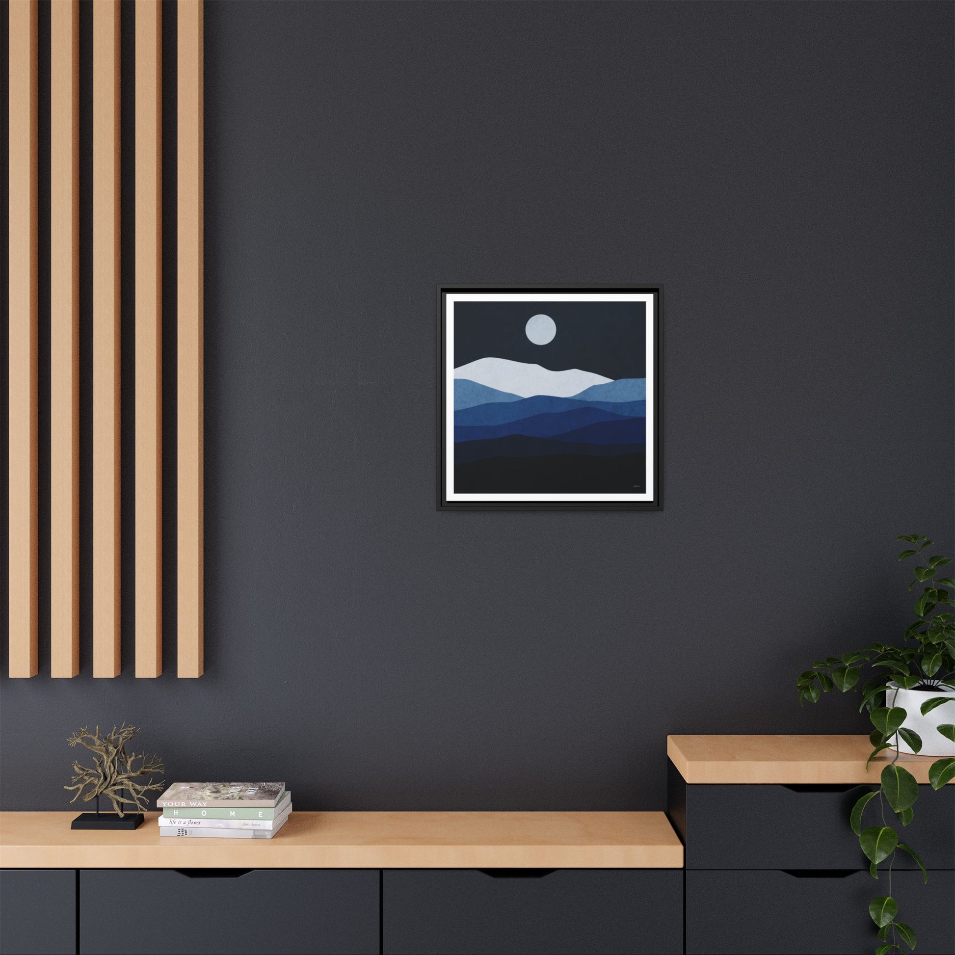 Framed Canvas Art, Serene Mountain Landscape, Modern Home Decor, Nature Wall Art, Gift for Nature Lovers, Interior Design - LOLA VEGAS ART