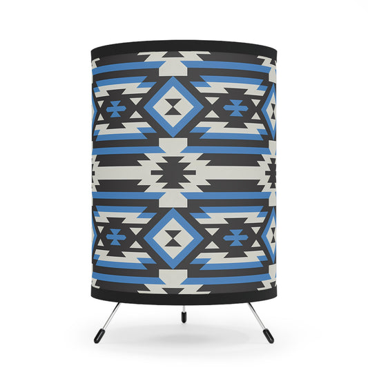 Geometric Tripod Lamp with High-Res Printed Shade, Modern Decor, Home Lighting, Bohemian Style, Unique Gift for Housewarming, Apartment - LOLA VEGAS ART