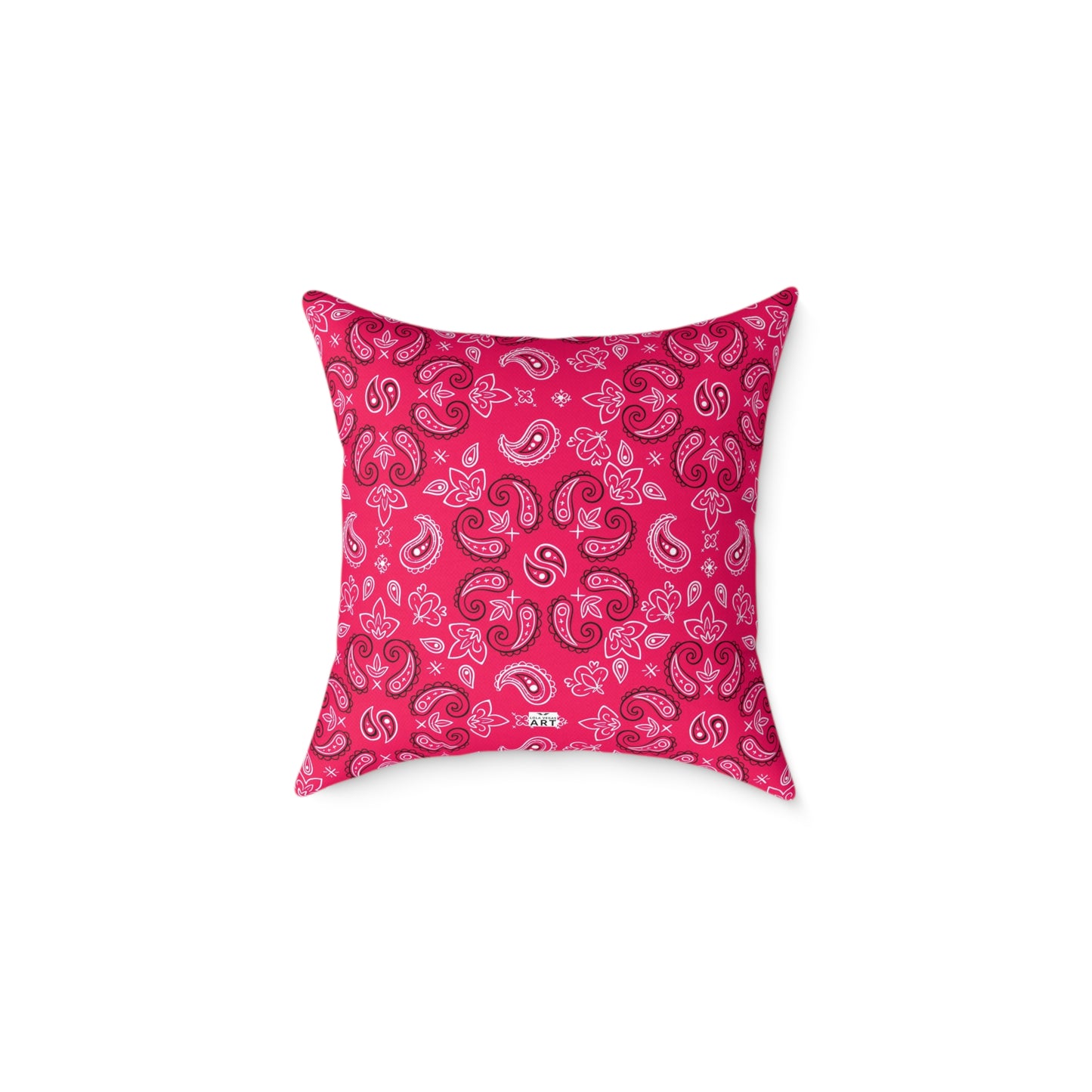 Red-Rose Paisley Pattern Pillow | Square Throw Pillow