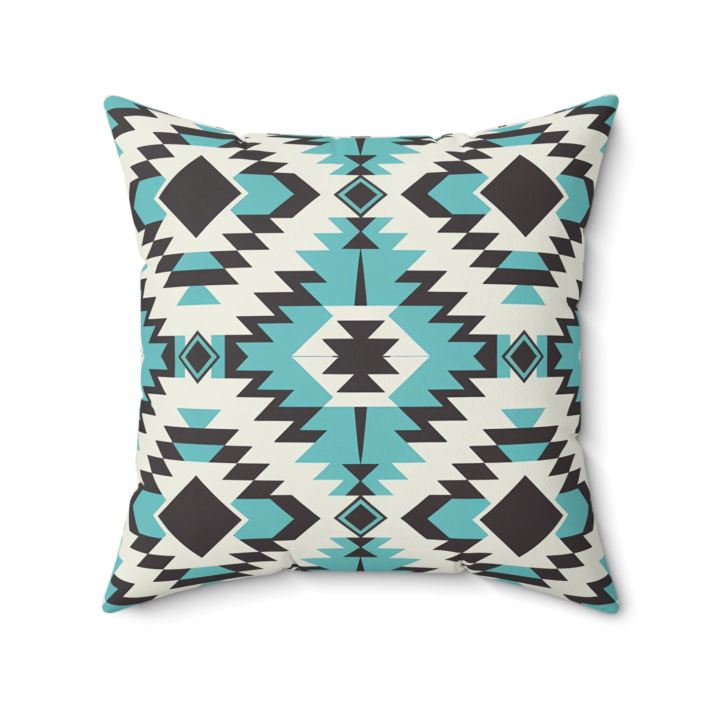 Turquoise and Black Bohemian Pillow, Cozy Home Decor, Tribal Cushion, Living Room Accent, Gift for Boho Lovers, Modern Home Accessories