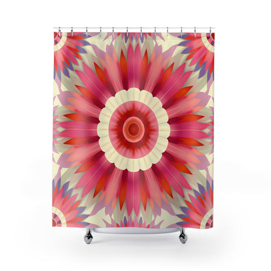 Boho Flower Shower Curtain, Southwestern and Eclectic Bathroom Decor, Beautiful Bathroom Accessories, Boho Bathroom