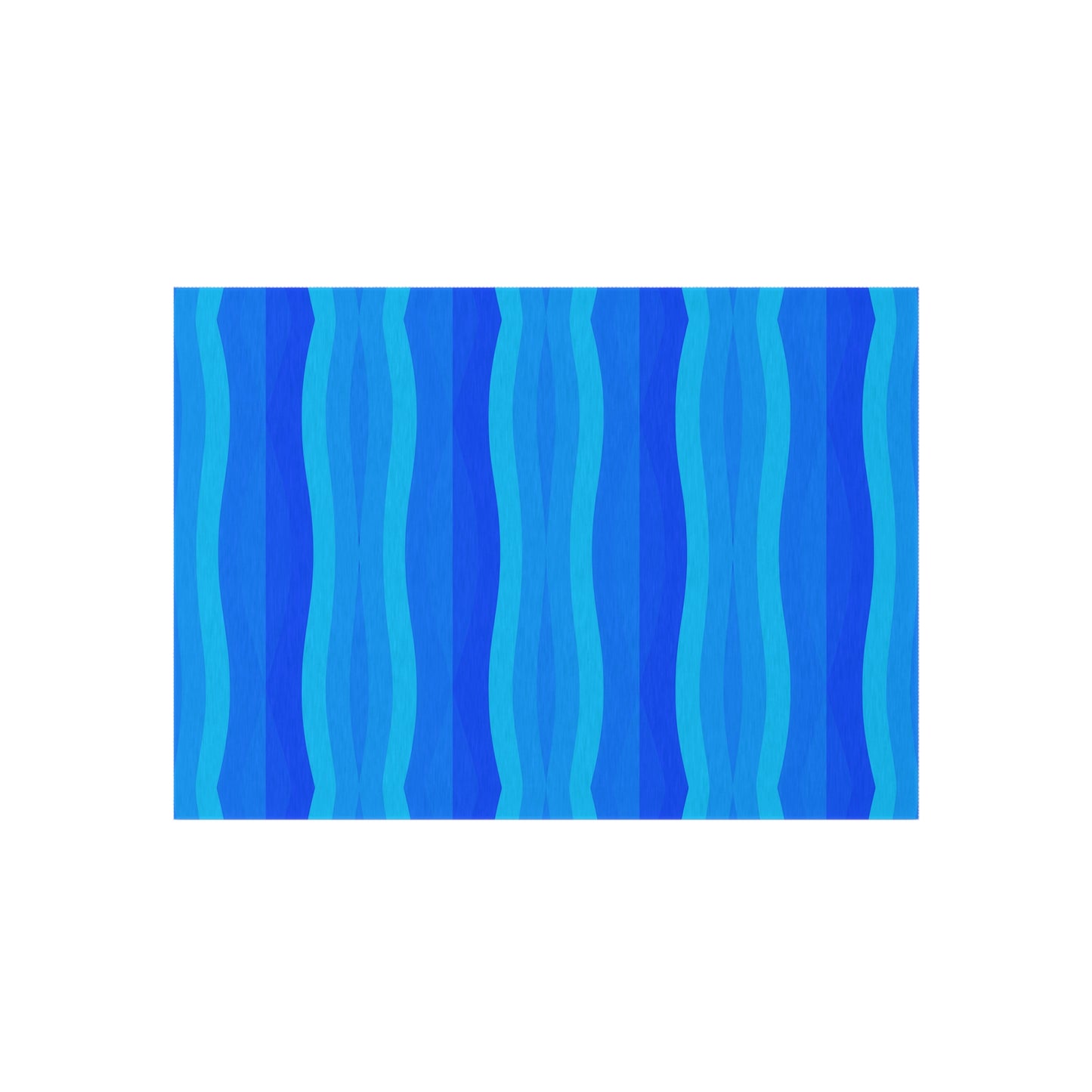 Blue Wave Stripe Outdoor Rug | Coastal Patio Mat