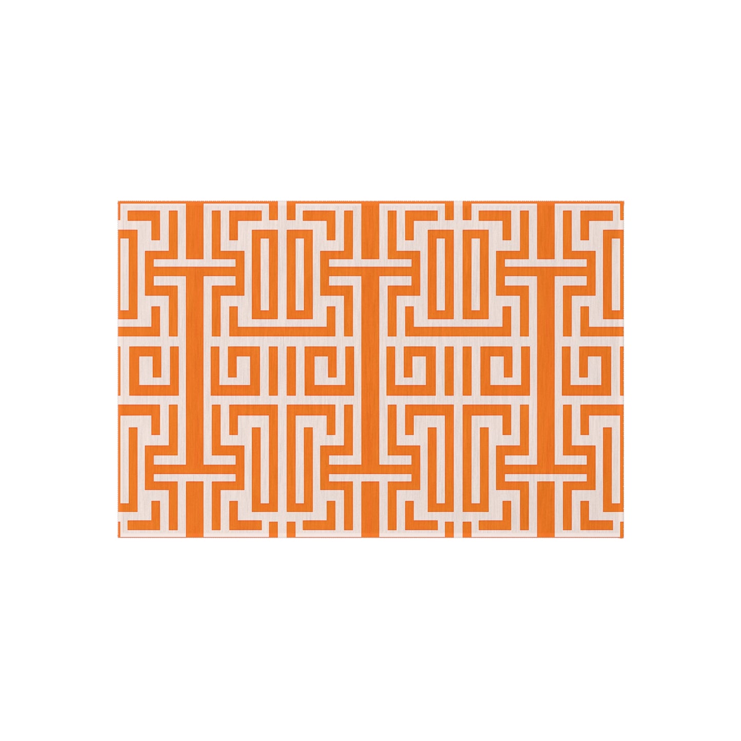 Orange and White Stylish Outdoor Rug for Patios, Bohemian Decor, Porch Mat, Beachside Accessory, Garden Furniture Enhancement