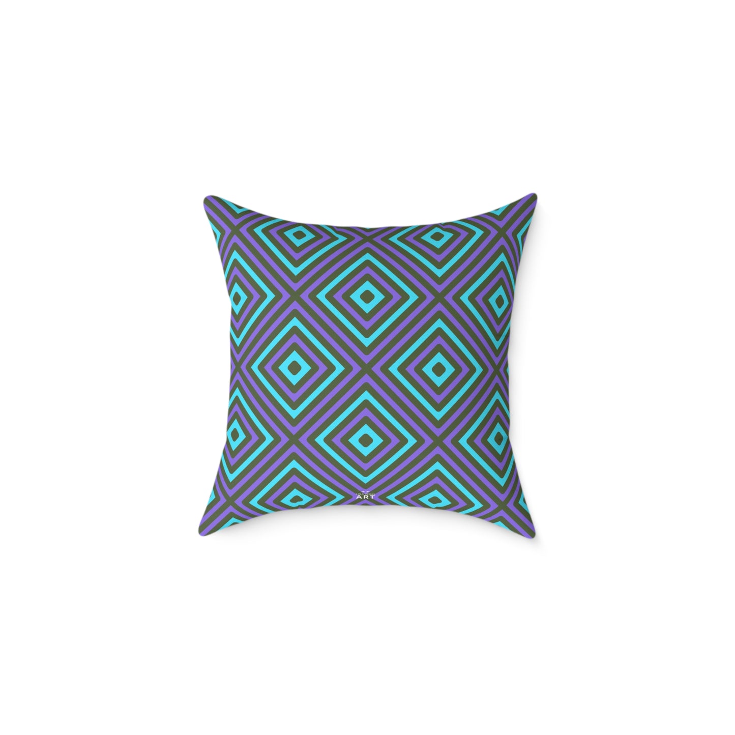 Teal & Purple Geometric Diamond Pattern Square Pillow | Modern Throw Pillow, Cozy Living Room, Stylish Bedroom Accent, Unique Gift Ideas
