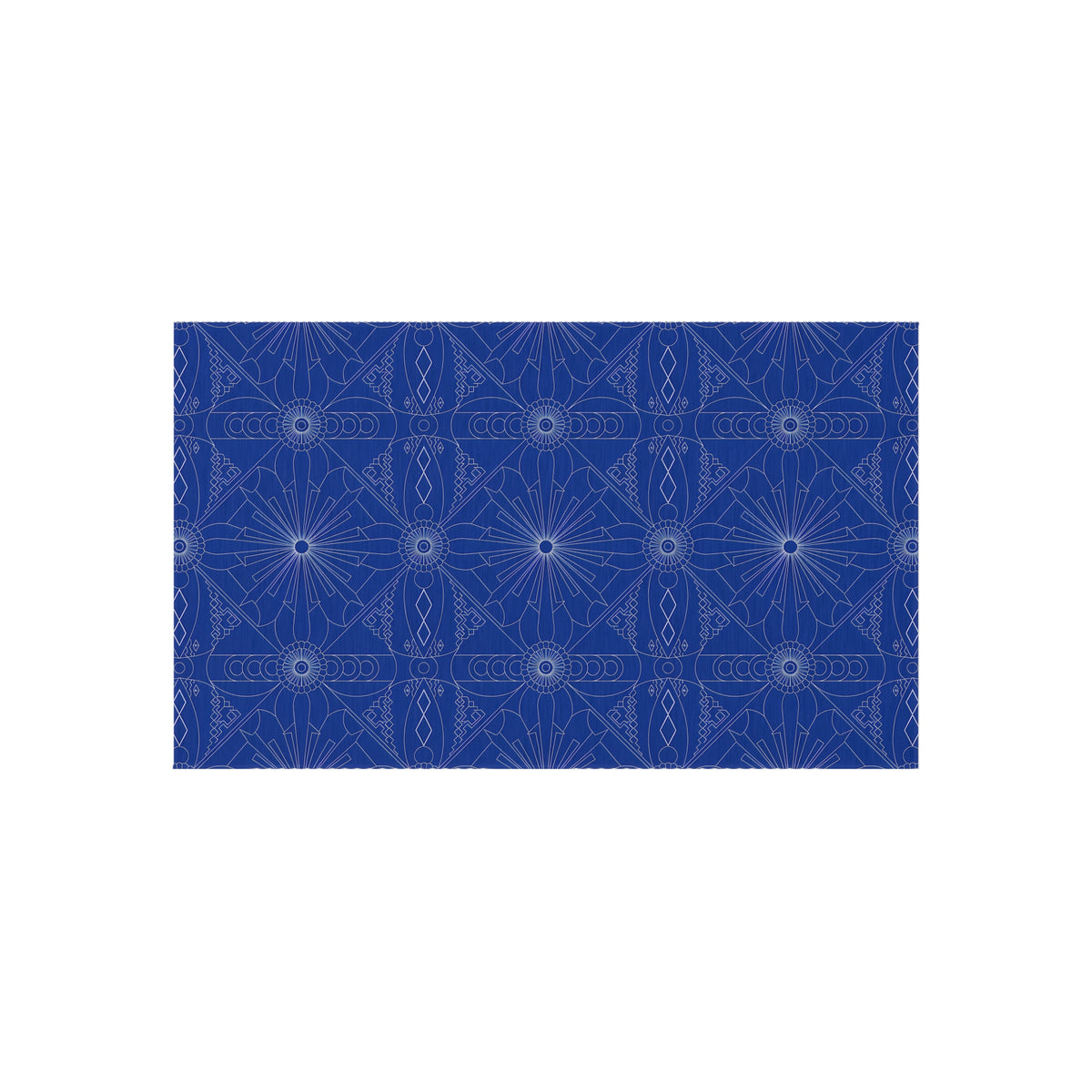 Cobalt Geometric Starburst Outdoor Rug | Patterned Patio Mat