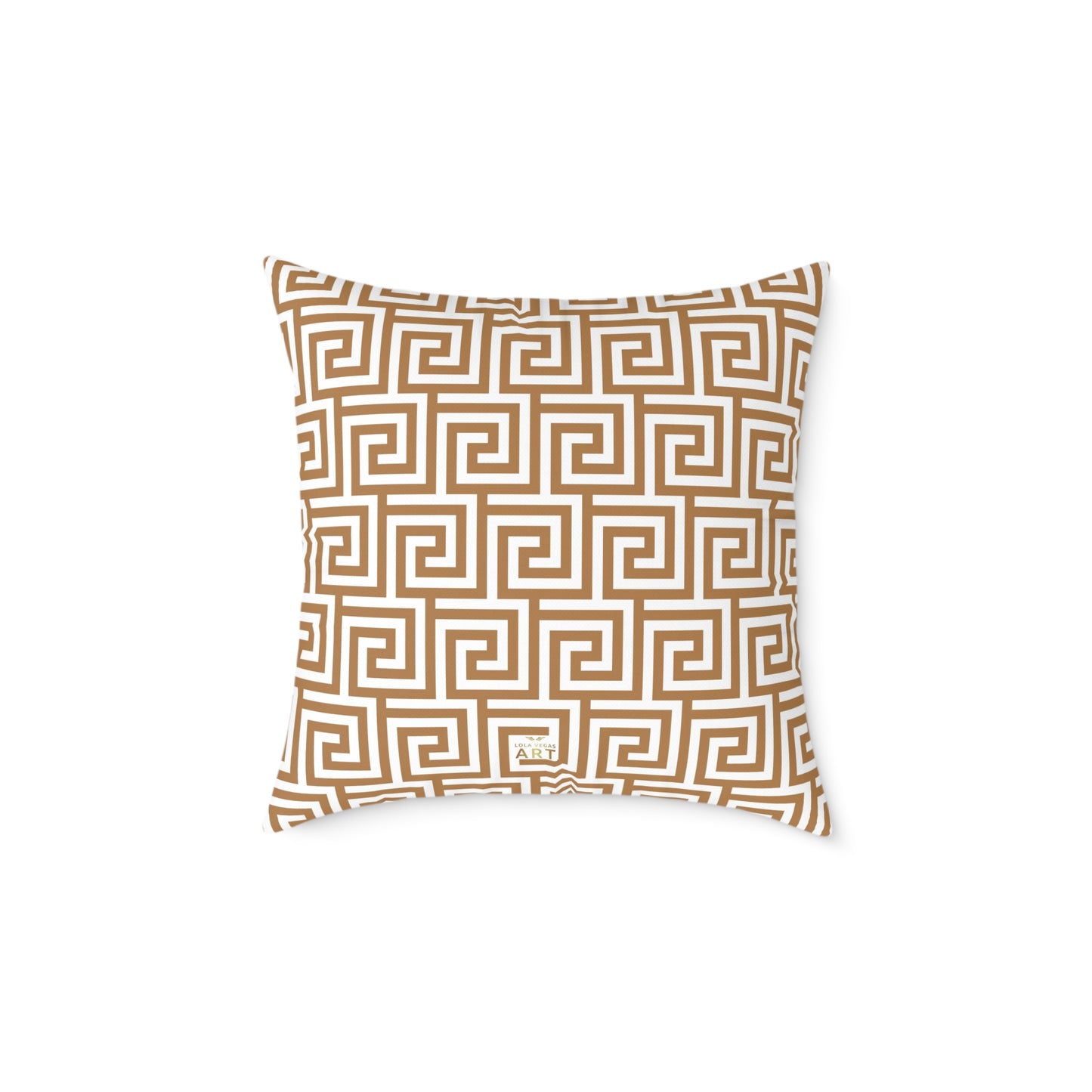 Greek Key Pattern Square Poly Canvas Pillow, Geometric Decorative Throw Pillow