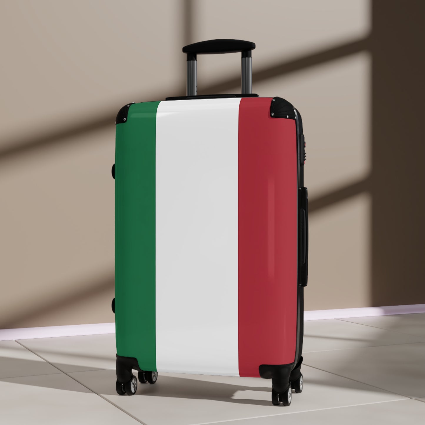 Italian Flag Suitcase | Green White Red Luggage, Travel Spinner