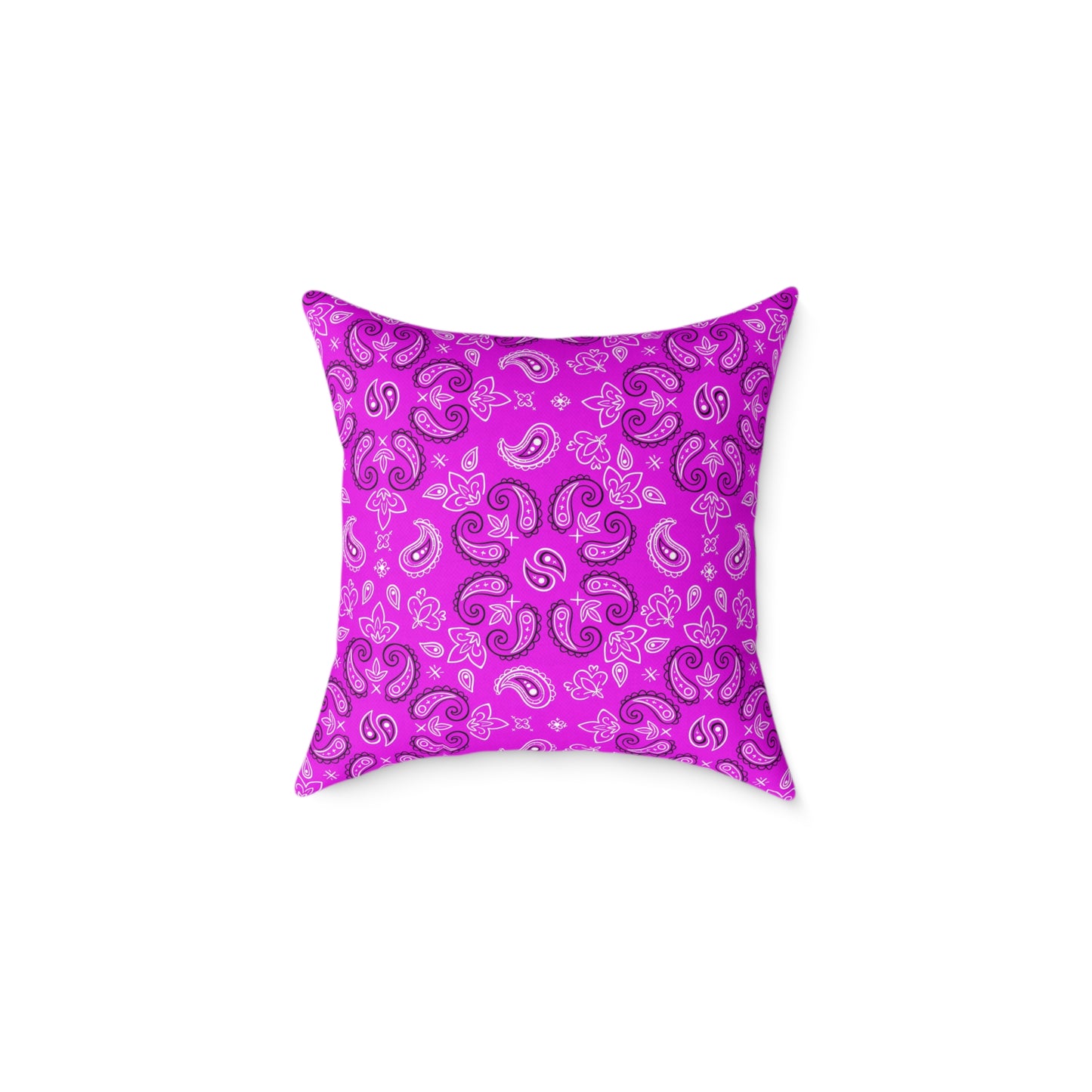 Purple Paisley Pattern Pillow | Square Poly Canvas Pillow