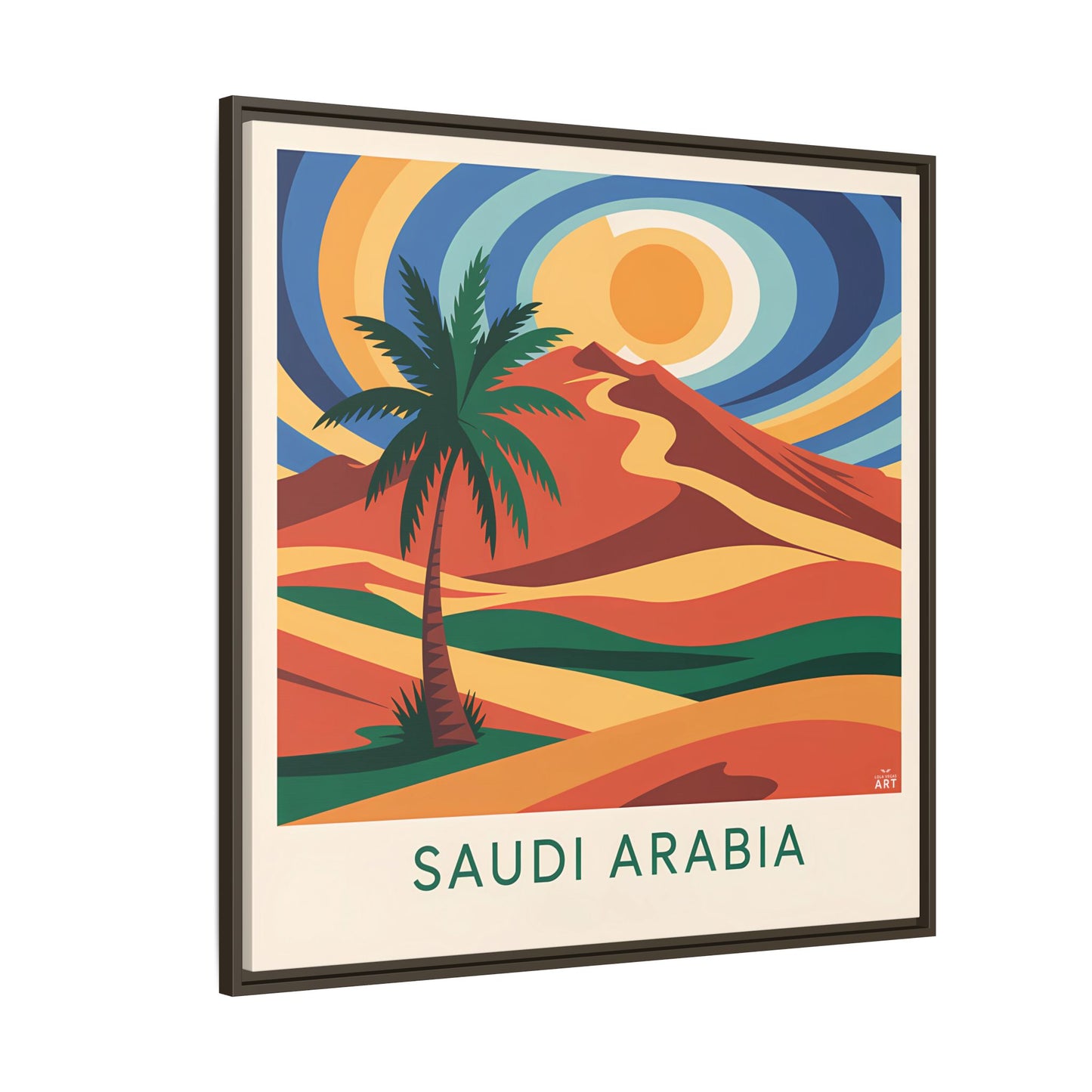 Vibrant Framed Canvas Art, Saudi Arabia Desert Landscape Wall Decor, Travel Gift, Home Aesthetic, Wall Art for Living Room, Boho Decor