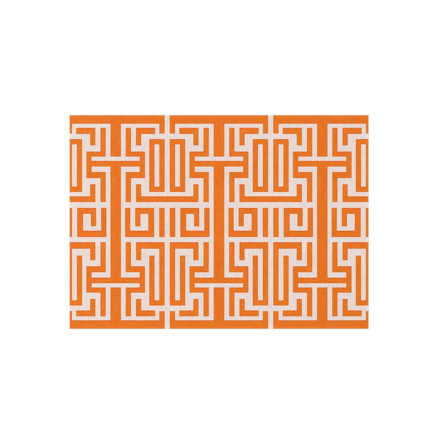 Orange and White Stylish Outdoor Rug for Patios, Bohemian Decor, Porch Mat, Beachside Accessory, Garden Furniture Enhancement