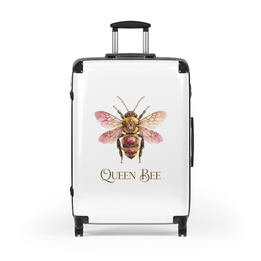 Queen Bee watercolor bee suitcase | luggage with floral bee artwork