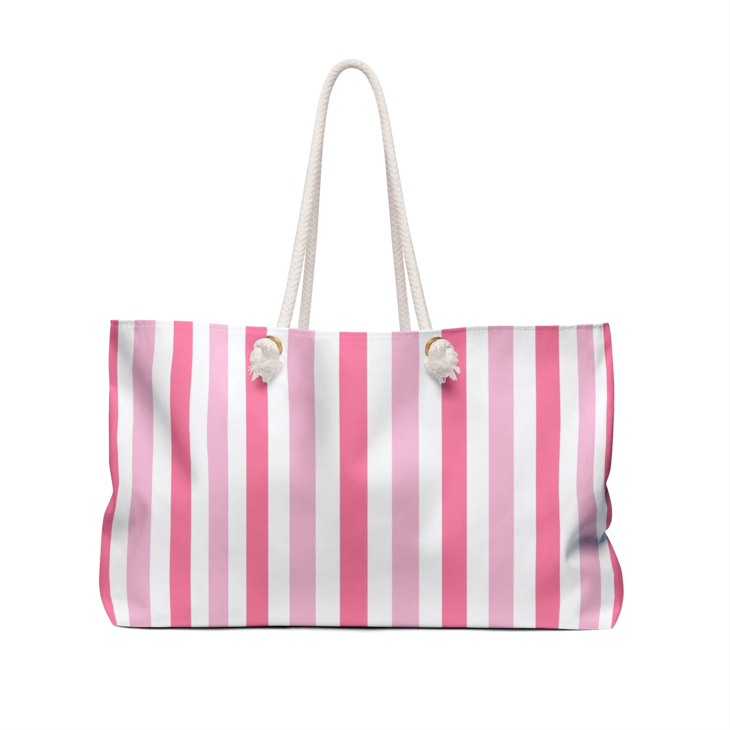 Cheerful Pink Striped Weekender Bag - Stylish Tote for Travel, Beach, Vacation, Gym, Shopping, Feminine Bag, Teen Girl Accessory