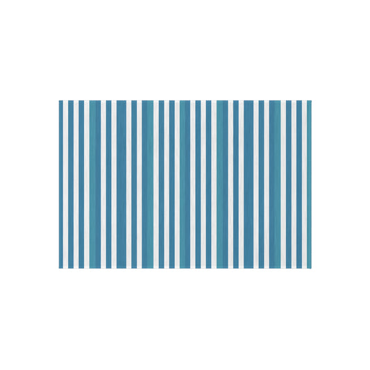 Blue White Striped Outdoor/indoor Rug | Patio Door Mat