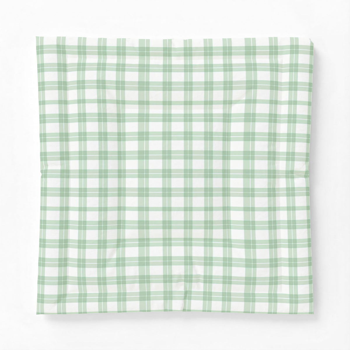 Green White Plaid Cotton Comforter | Pastel Check Bedding