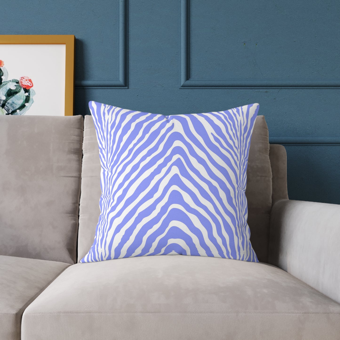 Lavender Zebra Stripe Square Pillow | Animal Print Cushion