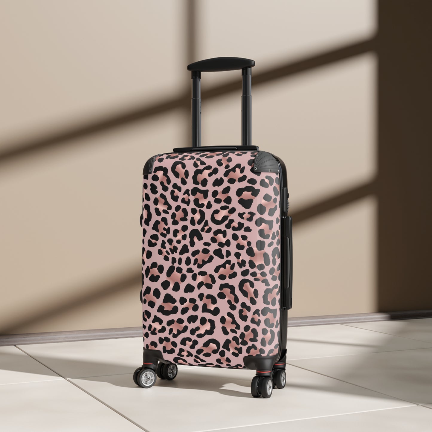 Suitcase, Luggage, Travel Bag, Suitcase for Women, Leopard Print Suitcase, Pink and Black Luggage, Glam Traveler Gift, Luxury Suitcase,