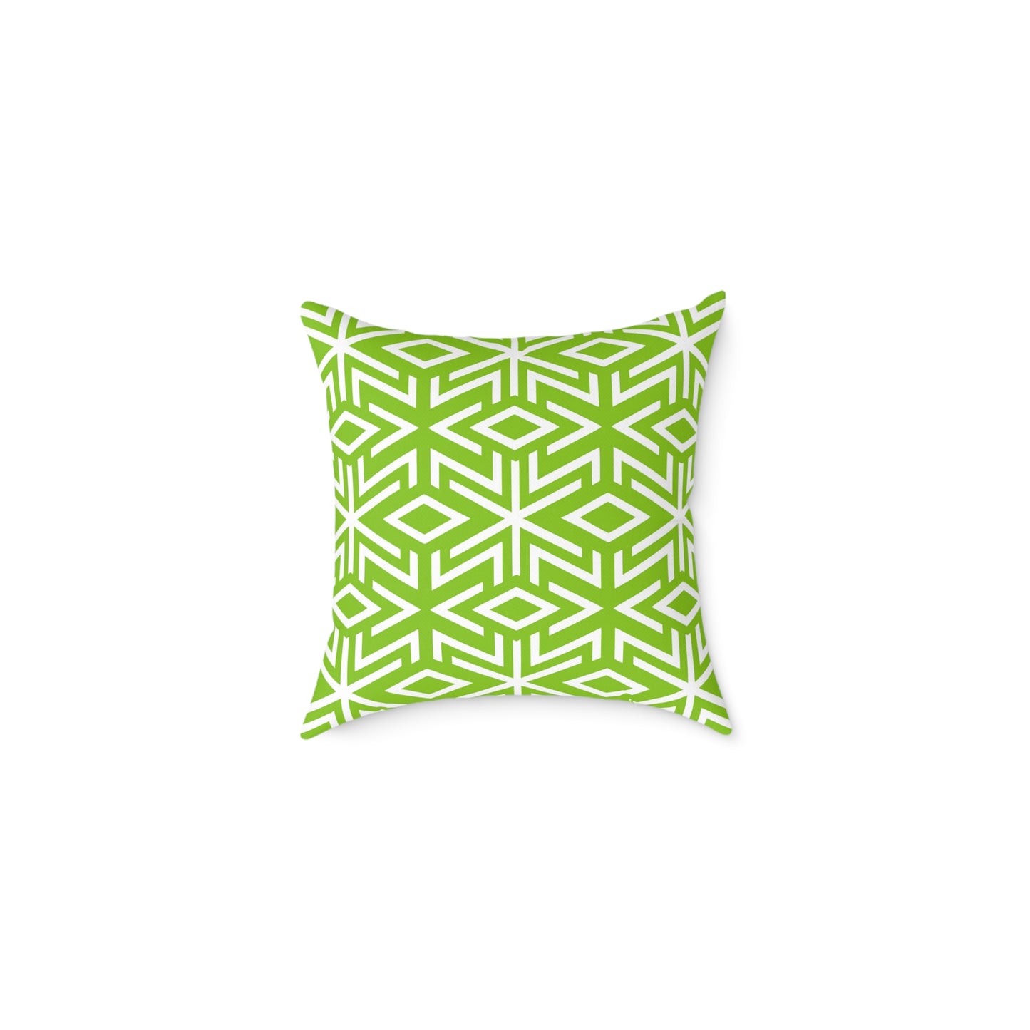 Green White Geometric Diamond Pattern Pillow | Square Throw Pillow,  Modern Home Decor, Couch Cushion, Gift for Homewarming, Stylish Accent Pillow