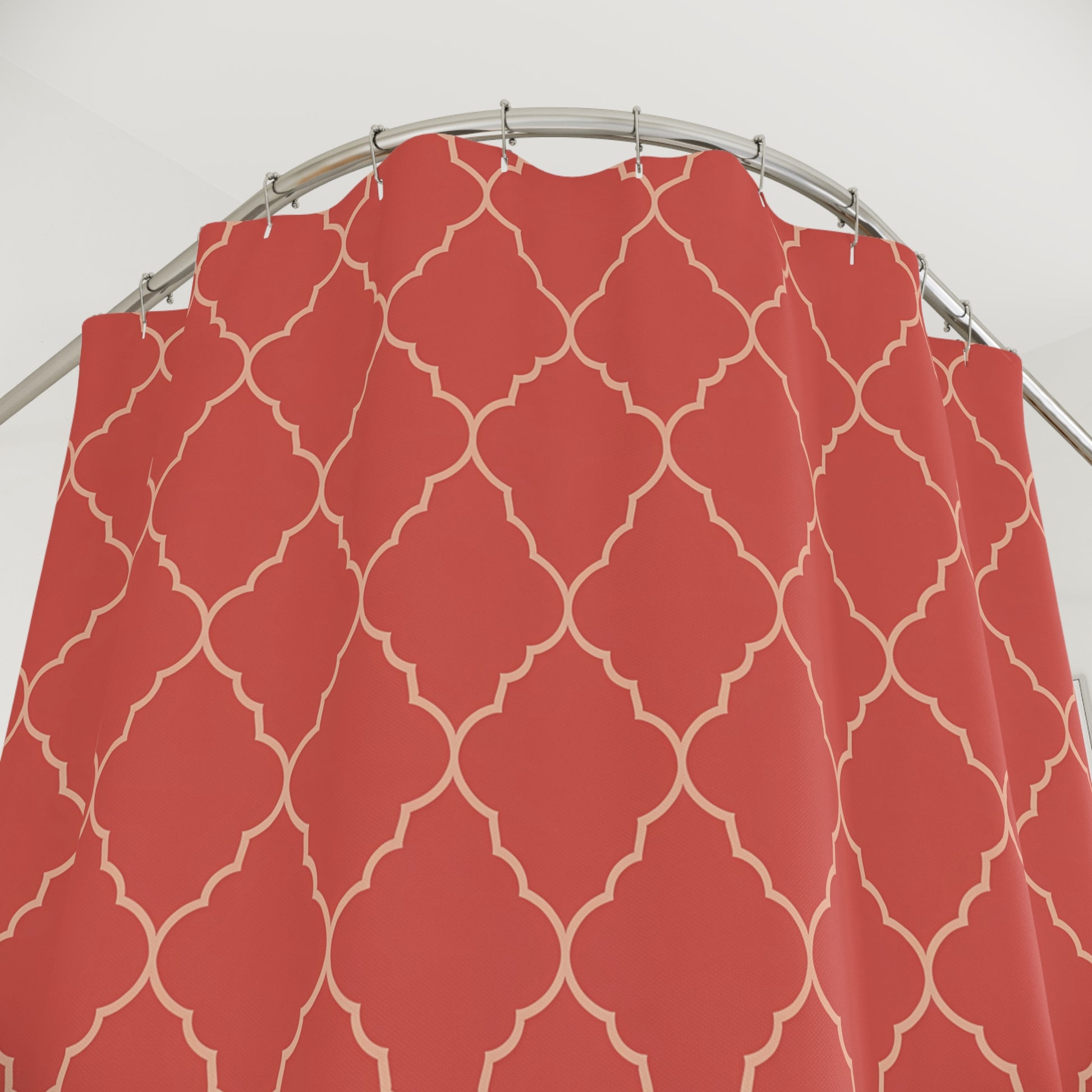 Elegant Style Shower Curtain, Modern Bathroom Decor, Geometric Print, Home Improvement, Gift for Housewarming, Moroccan Quatrefoil - LOLA VEGAS ART